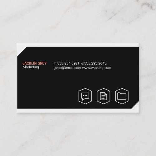 Geometric background with Icons white Business Card