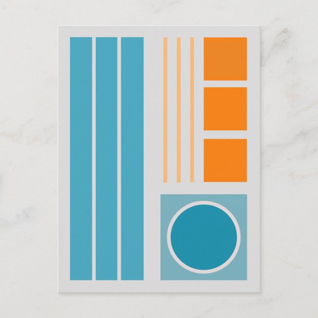 Geometric Balance 2 Abstract Design Postcard (Front)