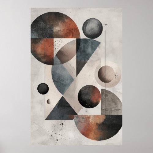 Geometric Balance Abstract Mosaic Poster