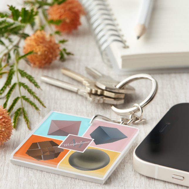 Geometric balance keychain (Front Right)