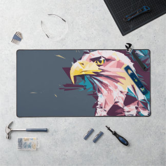 Geometric Bald Eagle Desk Mat