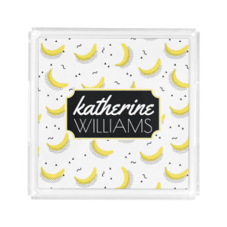 Geometric Bananas | Add Your Name Acrylic Tray