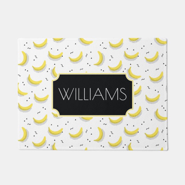 Geometric Bananas | Add Your Name Doormat (Front)