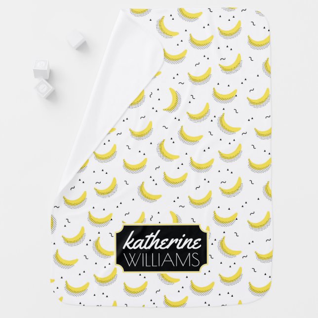 Geometric Bananas | Add Your Name Swaddle Blanket (In Situ)