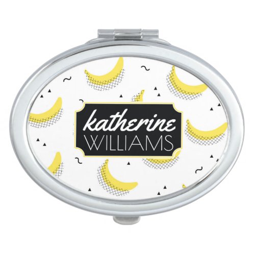 Geometric Bananas  Add Your Name Vanity Mirror