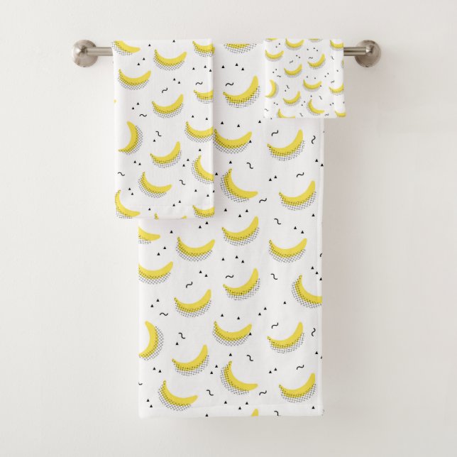 Geometric Bananas Bath Towel Set (Insitu)