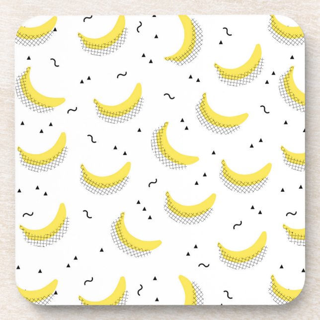 Geometric Bananas Drink Coaster (Front)