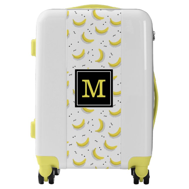 Geometric Bananas | Monogram Luggage (Front)