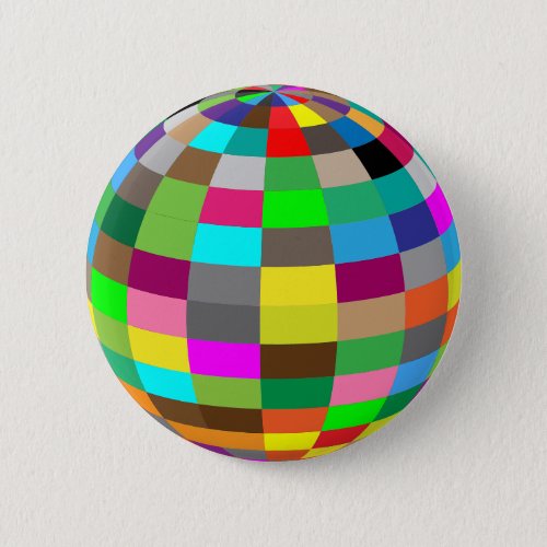 Geometric Beach Ball Bloom Button