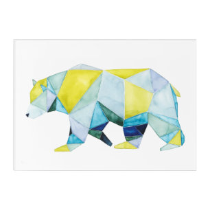 Geometric Bear Animal Acrylic Print