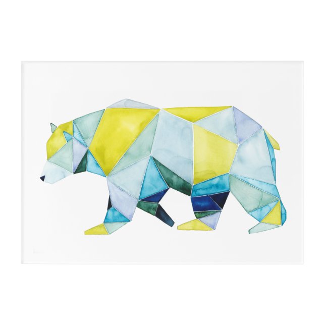 Geometric Bear Animal Acrylic Print (Front)