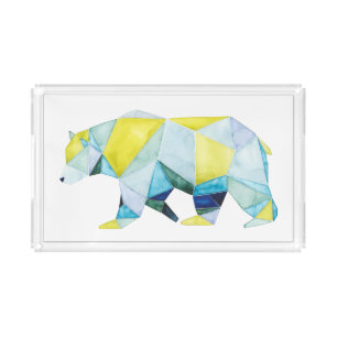 Geometric Bear Animal Acrylic Tray