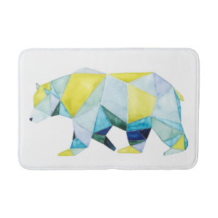 Geometric Bear Animal Bathroom Mat
