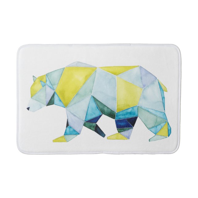 Geometric Bear Animal Bathroom Mat (Front)