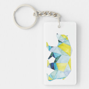 Geometric Bear Animal Keychain