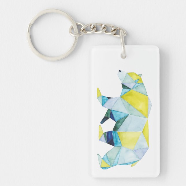 Geometric Bear Animal Keychain (Front)