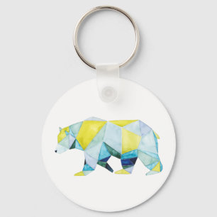 Geometric Bear Animal Keychain