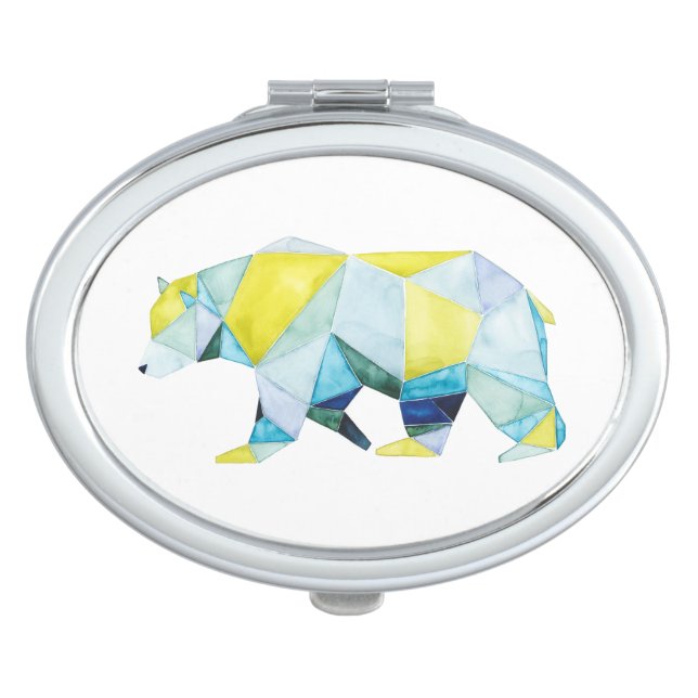 Geometric Bear Animal Makeup Mirror (Front)