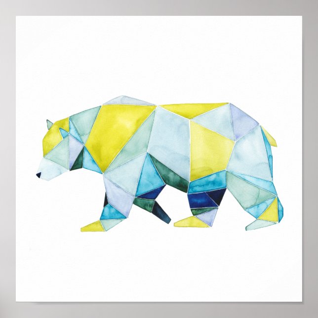 Geometric Bear Animal Poster (Front)