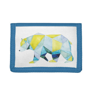 Geometric Bear Animal Trifold Wallet