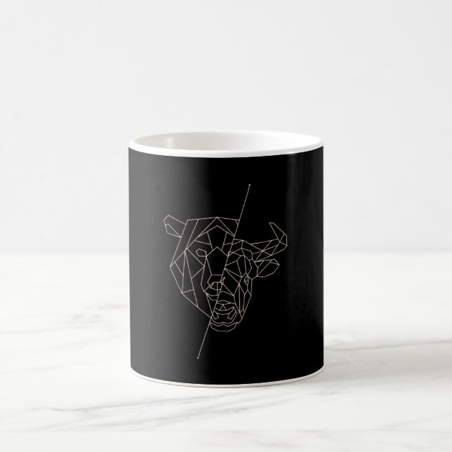 Geometric Bear Bull Coffee Mug (Center)