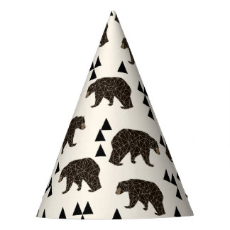 Geometric Bear Cream Geo Woodland / Andrea Lauren Party Hat
