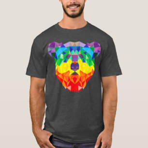 Geometric Bear LGBT Rainbow Flag Gay PRIDE T-Shirt