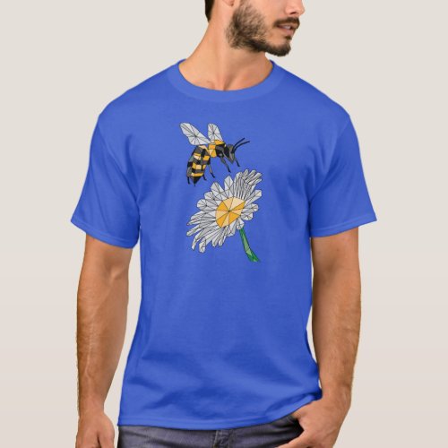 Geometric Bee & Flower T-Shirt