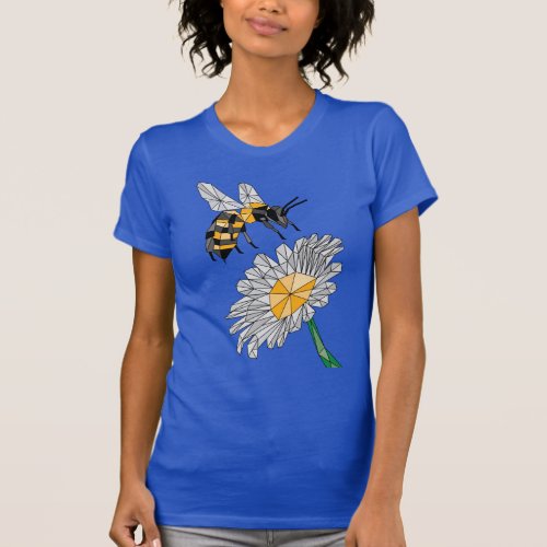 Geometric Bee & Flower T-Shirt