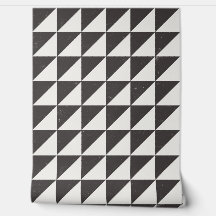 Geometric Black And Off-White Triangles Wallpaper
