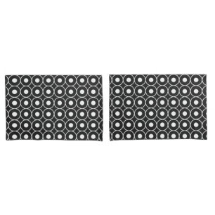 Geometric Black And White Circles Pillow Case