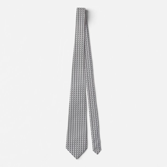 Geometric Black and White. Neck Tie (Front)
