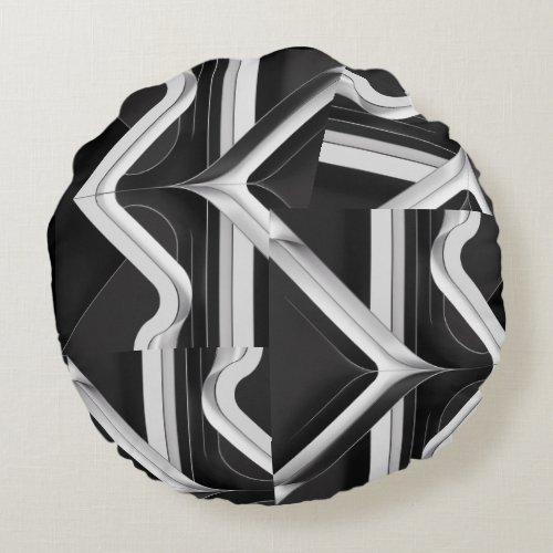 Geometric Black and White Pillow