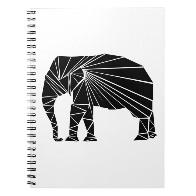 Geometric black elephant notebook (Front)