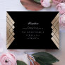 Geometric Black Gold Gatsby Wedding Reception Card