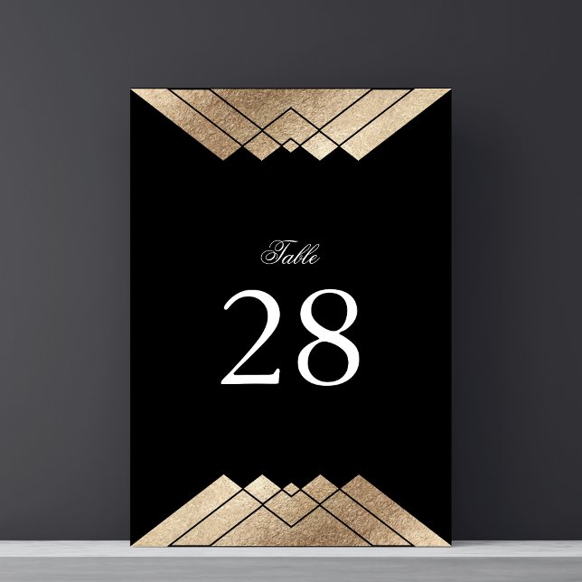 Geometric Black Gold Gatsby Wedding Table Numbers (Creator Uploaded)