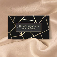 Geometric Black & Gold Hair Stylist Beauty Salon Business Card at Zazzle