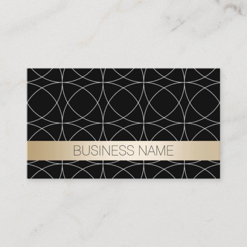 Geometric Black  Gold Nanny Business Card