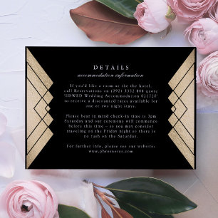 Geometric Black Gold Wedding Enclosure Card