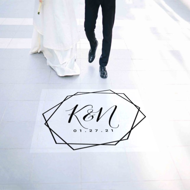 Geometric Black Shapes Wedding Floor Decals (Wedding)