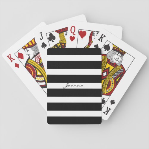 Geometric Black Stripes Poker Cards