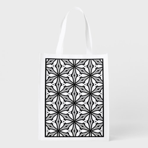 Geometric Black  White Adult Coloring Bag