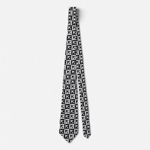 Geometric Black White Aviation Jets Airplane Neck Tie