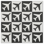 Geometric Black White Flying Jets Airplane Fabric