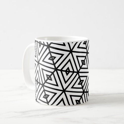 Geometric Black White Hexagon Honeycomb Pattern Coffee Mug