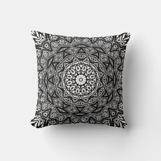 Geometric Black+White Modern Batik Cushion