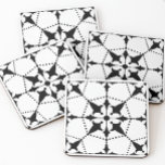 Geometric Black White Pattern Decorative  Ceramic Tile<br><div class="desc">A stylish modern geometric pattern decorative tile for a kitchen backsplash,  art tile,  fireplace surround,  bathroom and shower. You may also like this style in a framed tile or keepsake box. Dark charcoal gray and white.</div>