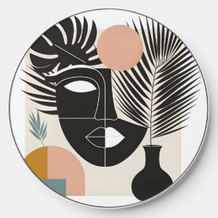 Geometric Black Woman  Wireless Charger