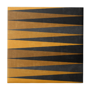 Geometric Black Yellow Ceramic Tile