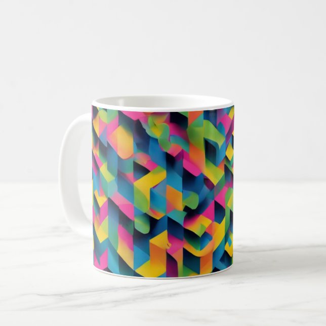 Geometric Bliss - 3D Textured Mug (Front Left)